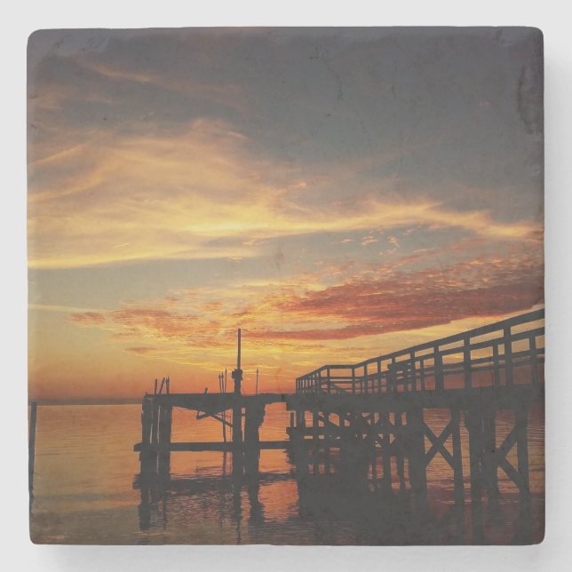 Porta-copo De Pedra Cedar Key Sunset 9 (Frente)