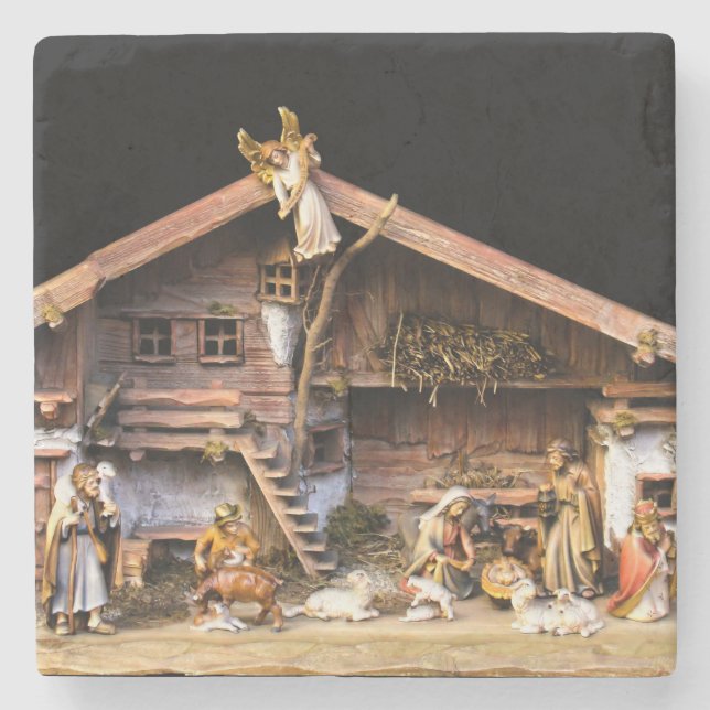 Porta-copo De Pedra Cena da Natal (Frente)