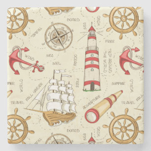 Porta-copo De Pedra Cena do Oceano