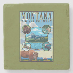 Porta-copo De Pedra Cenas do estado de Montana