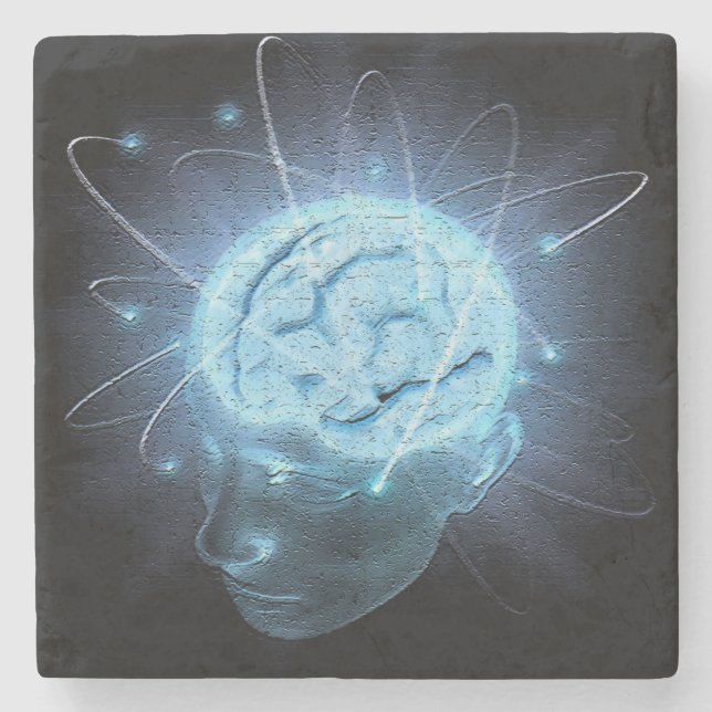 Porta-copo De Pedra Cérebro atômico (Frente)