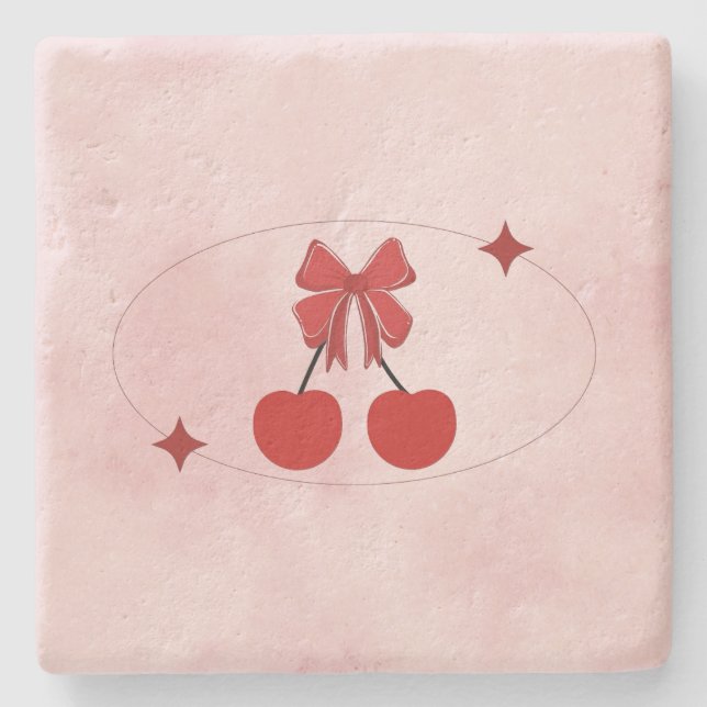 Porta-copo De Pedra Cereja (Frente)