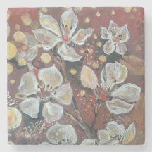 Cereja branca floresce sobre fundo bokeh