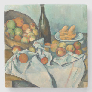 Porta-copo De Pedra Cesta de Maçãs de Paul Cezanne Vida Estática Vinta