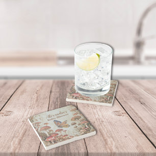 Porta-copo De Pedra Chá de fraldas da Natureza da Madeira de Borboleta