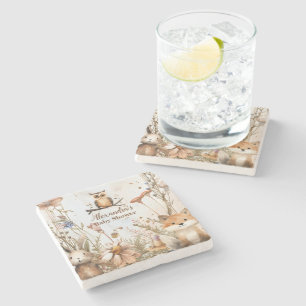 Porta-copo De Pedra Chá de fraldas de animais florestais