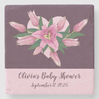 Porta-copo De Pedra Chá de fraldas Roxo Blooming Lily