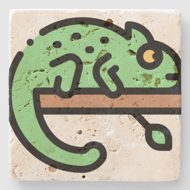 Porta-copo De Pedra Chameleon (Frente)