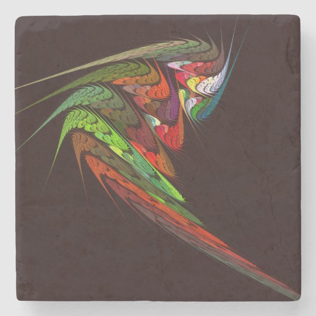 Porta-copo De Pedra Chameleon Abstrato Art (Frente)