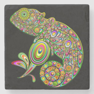 Porta-copo De Pedra Chameleon Psychedelic Fantasy
