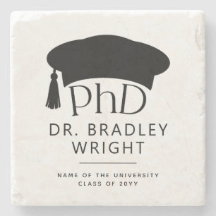 Porta-copo De Pedra Chapéu de Doutorado Personalizado PhD Formatura
