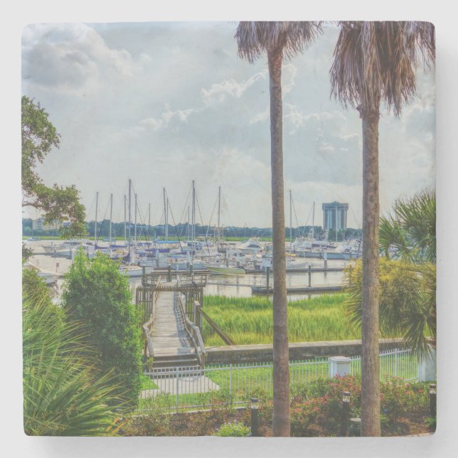 Porta-copo De Pedra Charleston Harbour (Frente)