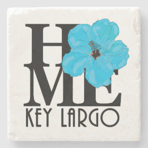 Porta-copo De Pedra Chave de CASA Largo Azul Hibiscus