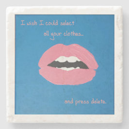 Porta-copo De Pedra Cheesy Lines for Valentine's