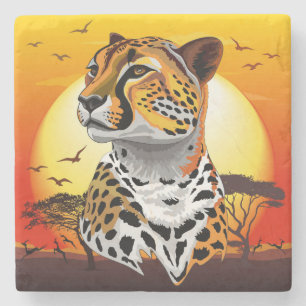 Porta-copo De Pedra Cheetah African Feline Wild Animal
