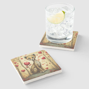 Porta-copo De Pedra Cheetah Love 3