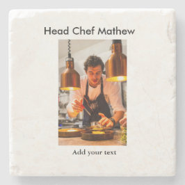 Porta-copo De Pedra Chef cozinheiro adiciona nome SMS homens padaria d