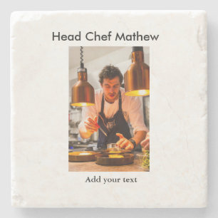 Porta-copo De Pedra Chef cozinheiro adiciona nome SMS homens padaria d