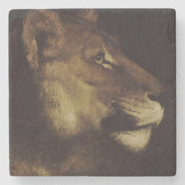 Porta-copo De Pedra Chefe de Leão (Animal Selvagem)