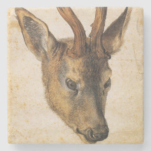 Porta-copo De Pedra Chefe de Stag (Vida Selvagem) (por Albrecht Durer)