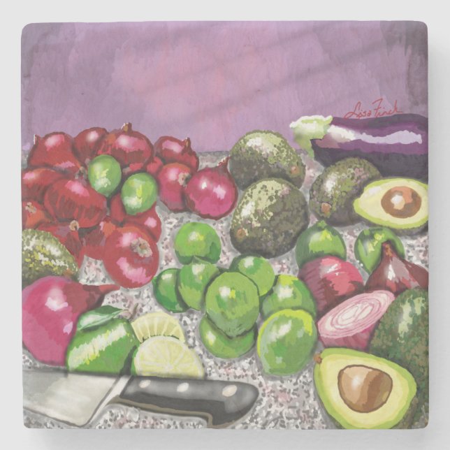 Porta-copo De Pedra 'Chef's Prep' still life  (Frente)