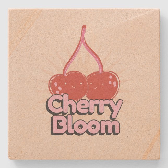 Porta-copo De Pedra Cherry Bloom (Frente)