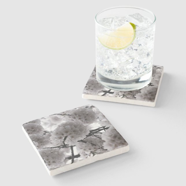 Porta-copo De Pedra Cherry Blossoms (Lateral)