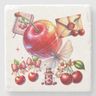 Porta-copo De Pedra Cherry Pop
