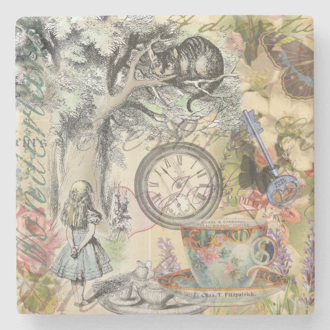 Porta-copo De Pedra Cheshire Cat Alice Wonderland Classic (Frente)