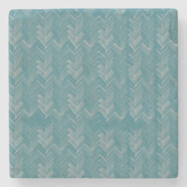 Porta-copo De Pedra Chevron Herringbone Pattern Turquoise