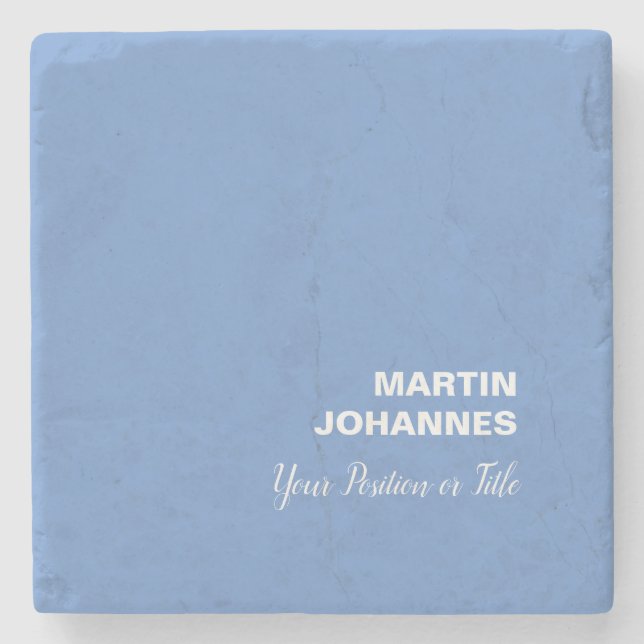 Porta-copo De Pedra Chic Elegante Mínimo Azul-Na moda (Frente)