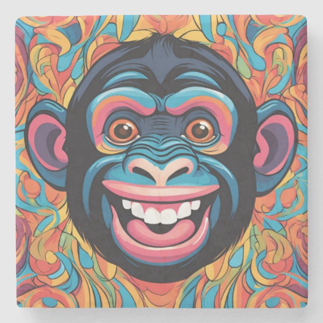 Porta-copo De Pedra Chimpanzé Bonito Ri (Frente)
