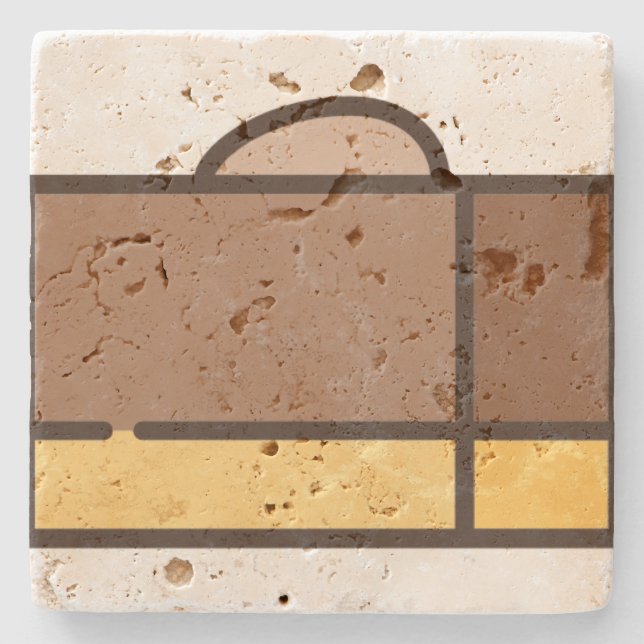 Porta-copo De Pedra chocolate (Frente)