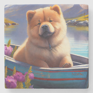 Porta-copo De Pedra Chow Chow em uma Canoa: Uma Aventura Cênica