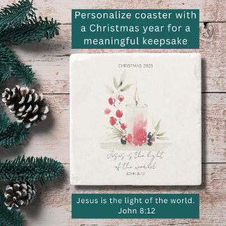 Porta-copo De Pedra Christian Christmas Modern Scripture Candle Custom