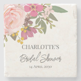 Porta-copo De Pedra Chuva de Noiva de Jardim Floral Rosa Primavera