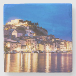 Porta-copo De Pedra Cidade croata de Sibenik à noite