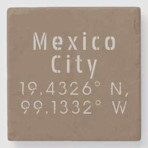 Porta-copo De Pedra Cidade do México Latitude e Longitude