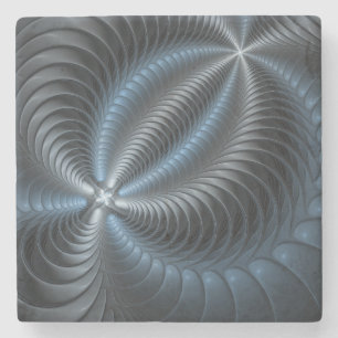 Porta-copo De Pedra Cinza Azul Plástico Arte Fractal 3D Abstrato