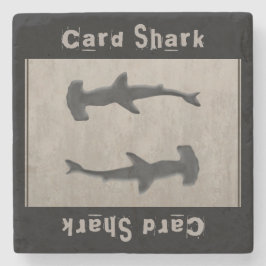 Porta-copo De Pedra Cinza de Shark de Placa