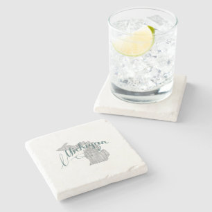 Porta-copo De Pedra Cinza do Mapa Estatal da Tipografia de Michigan Vi