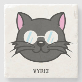 Porta-copo De Pedra Cinza Preta de Gato Negro  Óculos para Vestir Gato