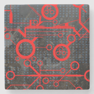 Porta-copo De Pedra Circuito Vermelho