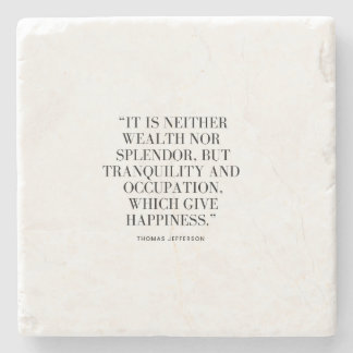 Porta-copo De Pedra Citação de Riqueza Motivacional e Felicidade