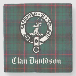 Porta-copo De Pedra Clan Davidson Crest Crachá e Tartan