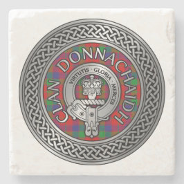 Porta-copo De Pedra Clan Donnachaidh | Robertson Crest & Tartan Knot