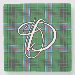 Porta-copo De Pedra Clan Duncan Tartan - Monograma Personalizado