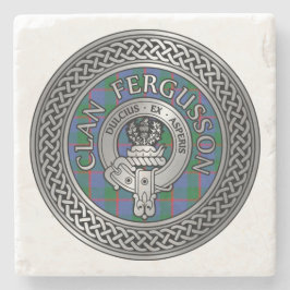 Porta-copo De Pedra Clan Fergusson Crest & Tartan Knot