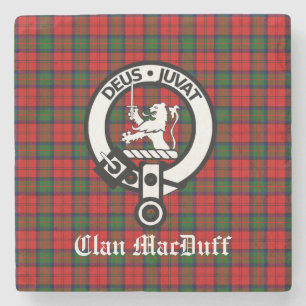 Porta-copo De Pedra Clan MacDuff Tartan e Crachá Crest escoceses