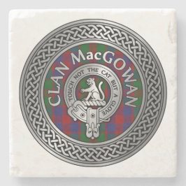 Porta-copo De Pedra Clan MacGowan Crest & Tartan Knot